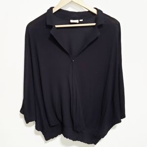 ANTHROPOLOGIE Postage Stamp Black Top